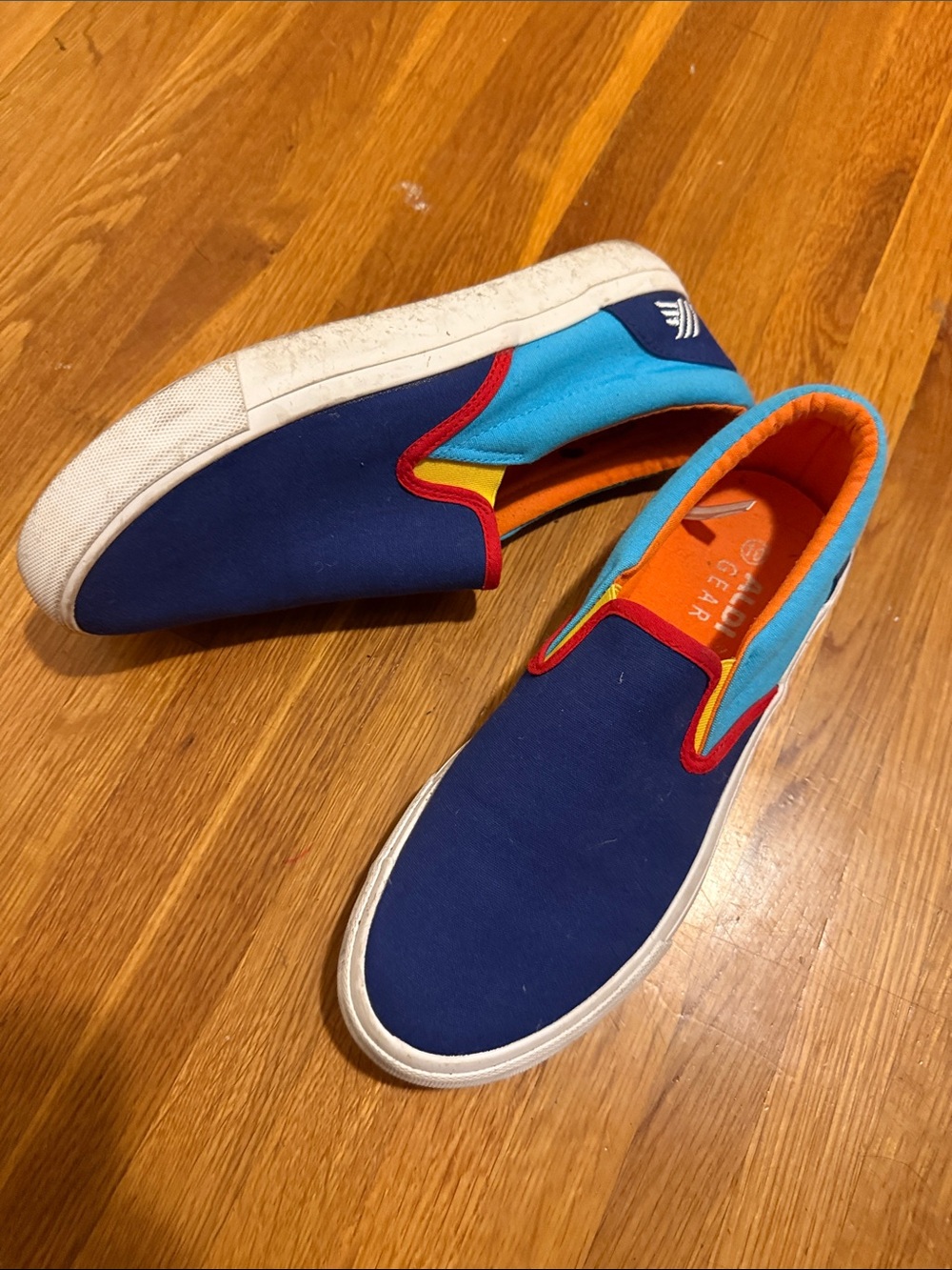 Aldi gear Colorblock Slip-On Loafers in Navy, Teal & Orange women 10